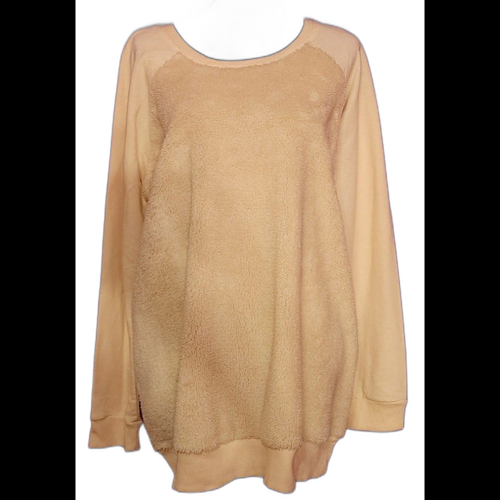 DEREK HART PLUS CREAM FLUFFY FUZZY SWEATSHIRT SIZE 2X